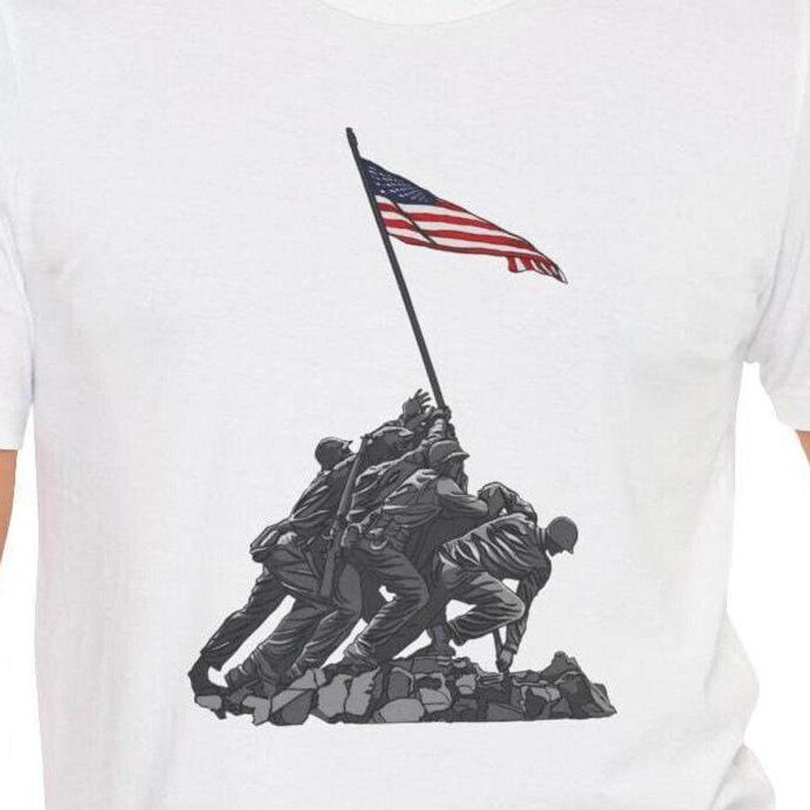 Iwo Jima Flag Raising Patriotic Tee, Memorial Day Shirt, Unisex Jersey T-Shirt, Patriot Gift for All Occasions, May Celebration XL