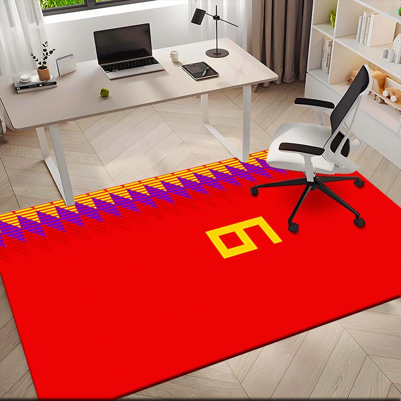 1pc Red Sports Jersey Number Design Carpet Rug for Living Room Bedroom Home Sofa Decoration,Kids Play Non-slip Floor Mat