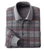 Polo Long Wool Made In Checkered Gray [Little Island] Men's Shirt, Medium, Gray, Heather, Sleeve, Jacquard, Blend, Japan, Wool, Pattern, Jacquard,