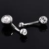 Titanium Zircon Navel Ring 14G Barbell Piercing Jewelry (6/8/10mm)
