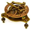 Brass Sundial Compass with Wooden Box: Nautical Maritime Decor