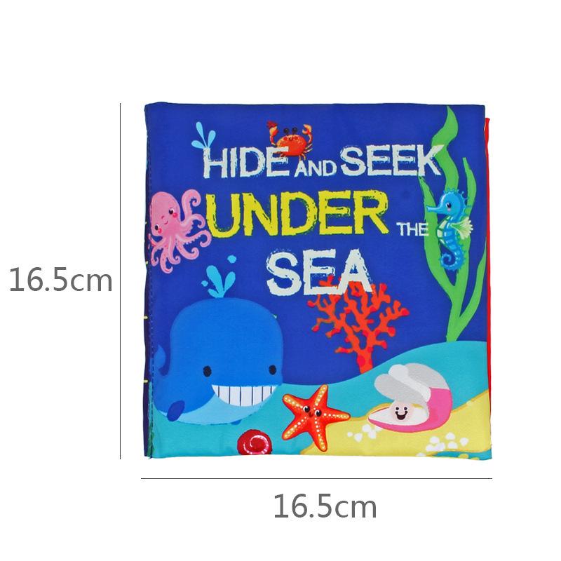 Multifunctional Tear-Proof Cloth Book: Educational Baby Rattle & Enlightenment Toy