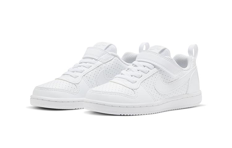 Nike Court Borough Cushioning, Wear Resistant Low top Kids' Skateboarding Shoes White Children Aged 3 7 Years Old AV3167-100