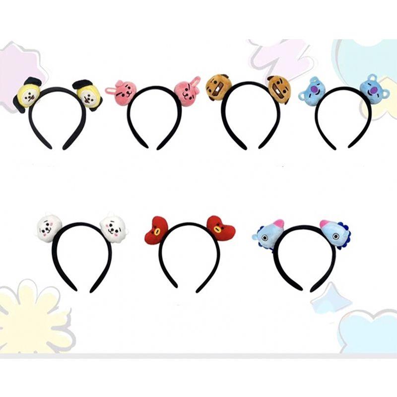 Bt21 Line Friends 3D Plüsch Stirnband für Frauen Weich und Bequem Chimmy Ohren Haarreif Band