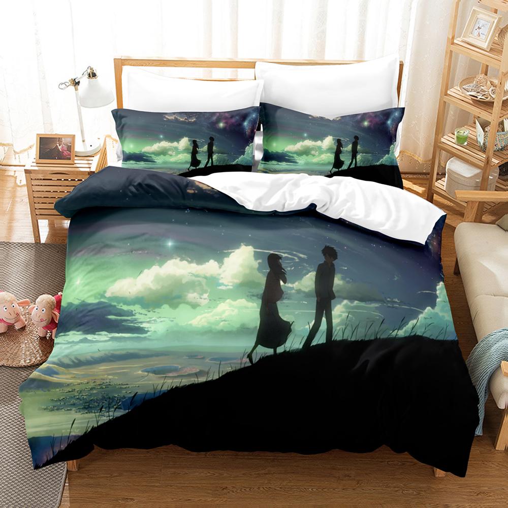 Japan 3D Anime 5 Centimeters Per Second Bedding Sets Duvet Cover Set With Pillowcase Twin Full Queen King Bedclothes Bed Linen