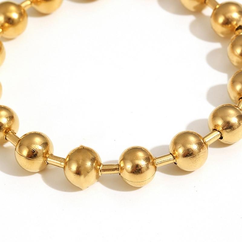 Stainless Steel Beaded Bracelet With 6mm Or 8mm Beads For Women And Men Smooth Polished Design For Daily Wear