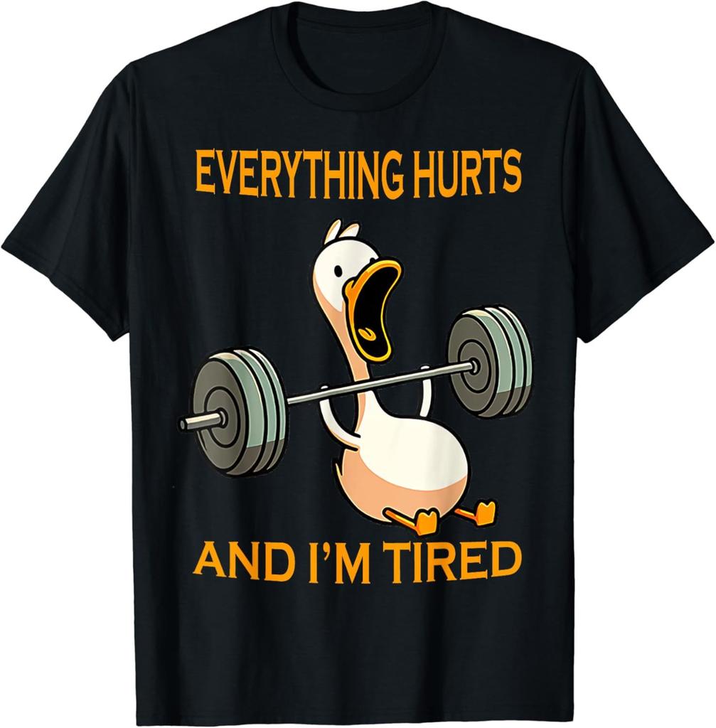 Fashion Release The Quackin Duck Gym Weightlifting Bodybuilder T-Shirt Graphic T Shirts Men Clothing Streetwear Camisetas
