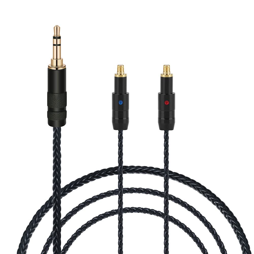 

Waveman Recable for Shure and SRH1440 7N Single Crystal Copper to MMCX Extension Cord Stereo SRH1840, SRH1540, Headphones, 3.5mm Converter, 1.2m