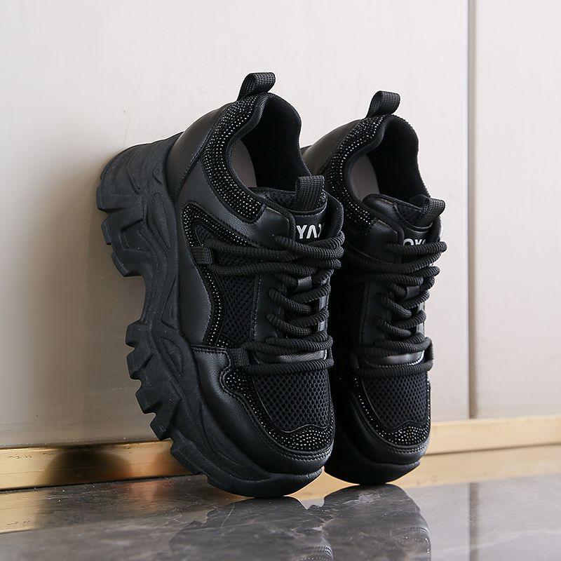 Fashion 2025 Autumn New Mesh Breathable Dad Women's Thick-soled Heightening Sneakers Womens Fashion Versatile Vulcanized Shoes Women