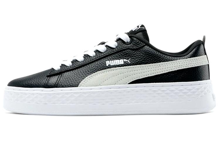 PUMA Smash Platform Leather Black Women s 366487-11 36