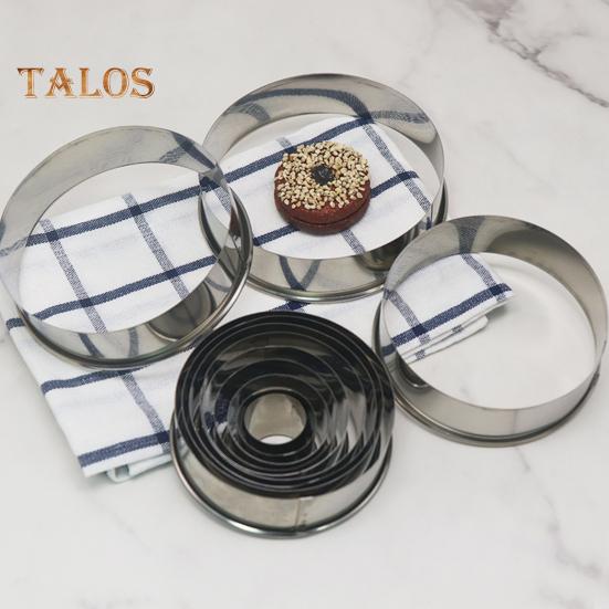 1 Set Circle Cookie Cutter Non-stick Multipurpose Stainless-Steel Practical Round Cookie Cutter Set Metal Baking Ring Kit Kitchen Supplies
