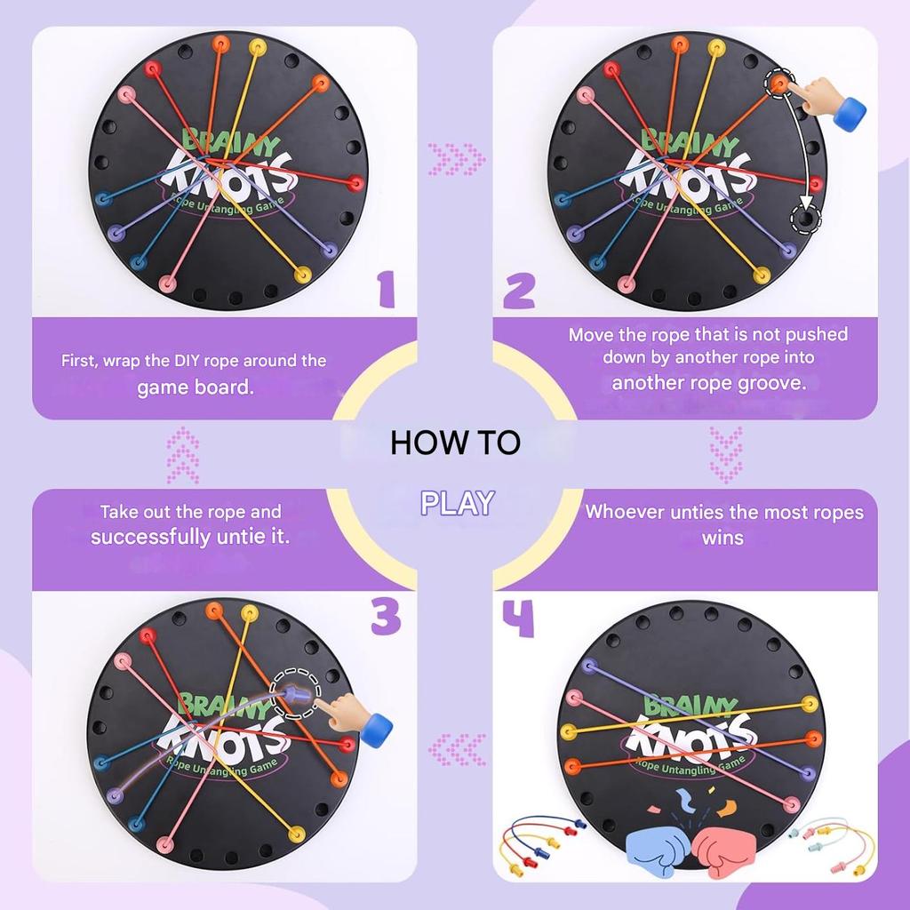 Kids Logic Puzzle Knot Solving Game Set, Educational Brain Teaser, Parent-Child Interaction Board Game, Multiple Difficulty Levels