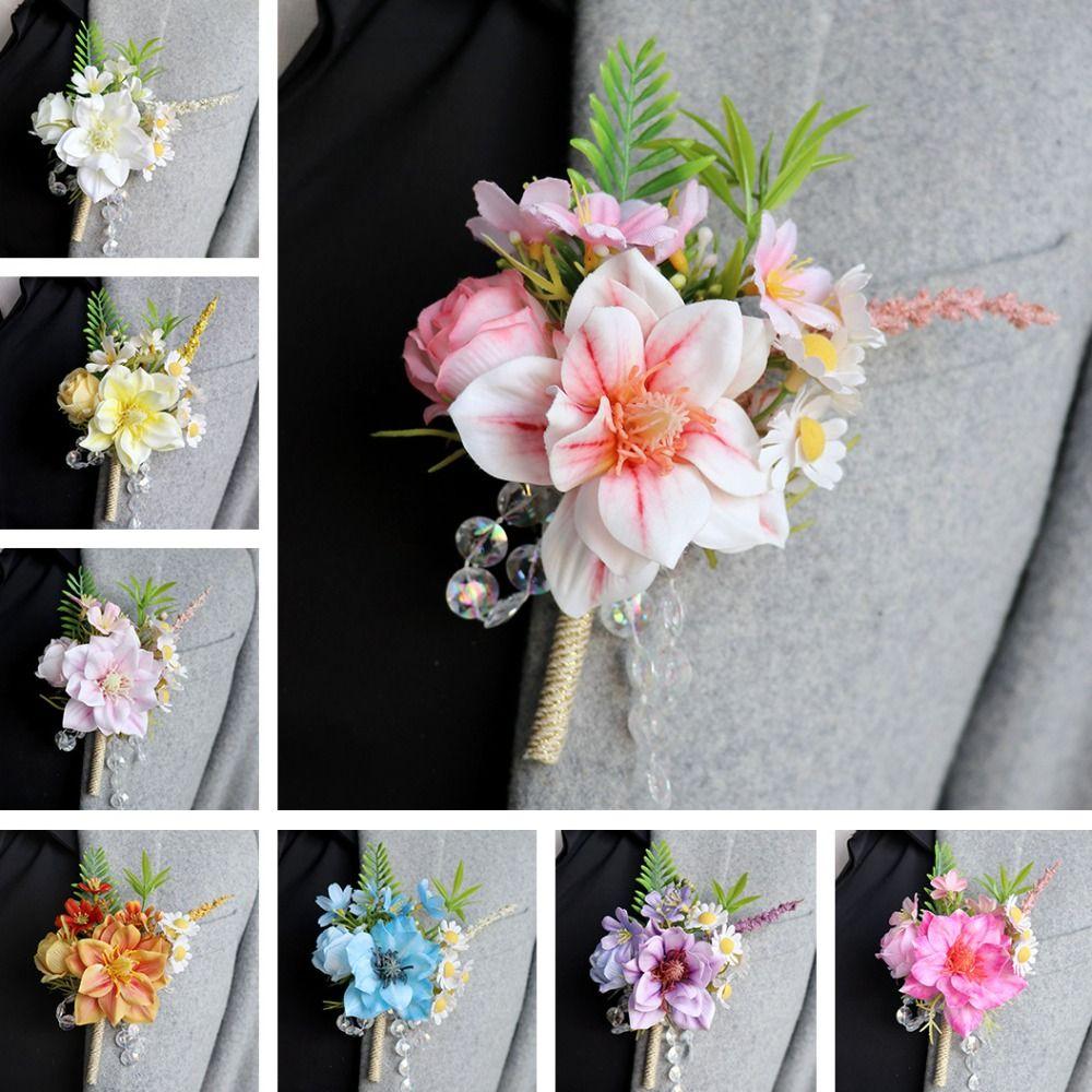 Artificial Flower Bridal Corsage Magnolia Wrist Corsage  Wedding Accessories