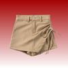 Khaki Skirt Children 2026 Spring and Summer Elastic Design Short Skirt Irregular Drawstring Jeans Skirt Fashion Feminine-inspired Casual Skort
