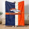 Denver Broncos Logo Print Flannel Blanket High Quality Warm Comfortable Cover for All Seasons Perfect for Gifts Home Decor