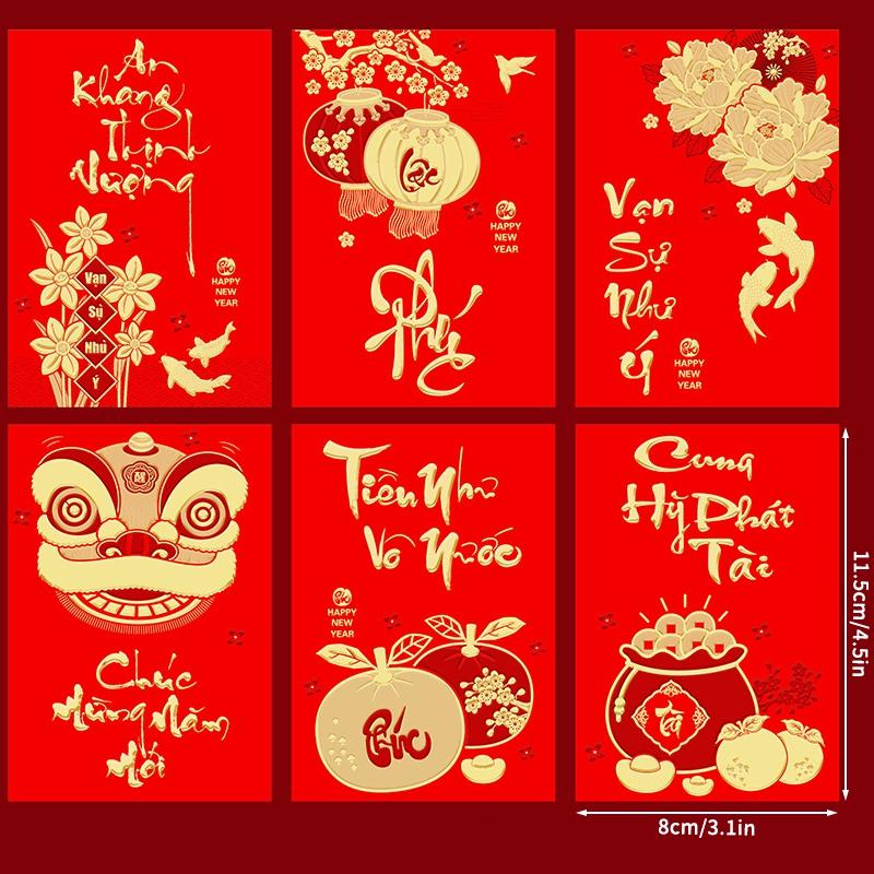 4/6Pcs Chinese New Year Red Envelopes Money Pockets Horse Year Spring Festival Gifts Chinese New Year Gifts For Kids