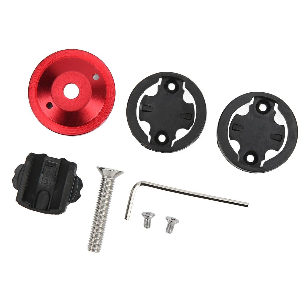 Bicycle Computer Mount CNC Anode 28.6mm Front Fork Diameter 304 Stainless Steel Screws Bike Stem Headset Cover Mount Red