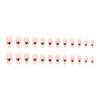 24Pcs Lovely French Heart Love False Nails With Jelly Adhesive Detachable Fake Fingernails Full Cover Press On Nails