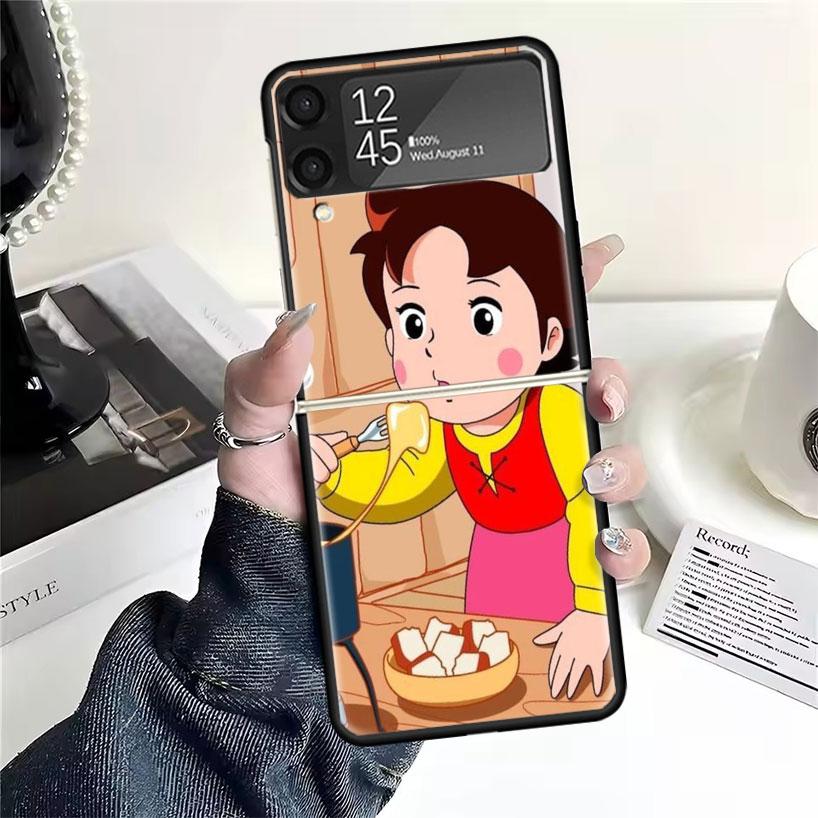 Heidi Niedliche Cartoon Hüllen Für Samsung Galaxy Z Flip 4 5 6 7 3 Z Flip7 Flip6 Flip4 Flip5 Flip3 5G Harte Stoßfeste Fundas Hülle