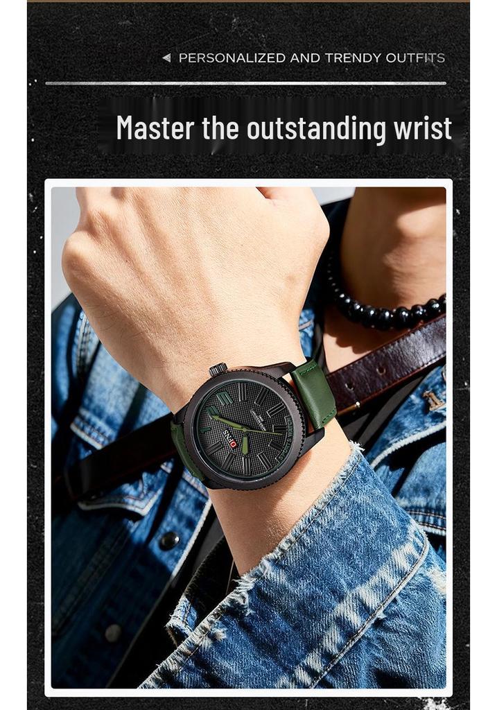 OFNS Men's Quartz Watch: Trendy, Simple Design with 3D Scale for a High-End Feel