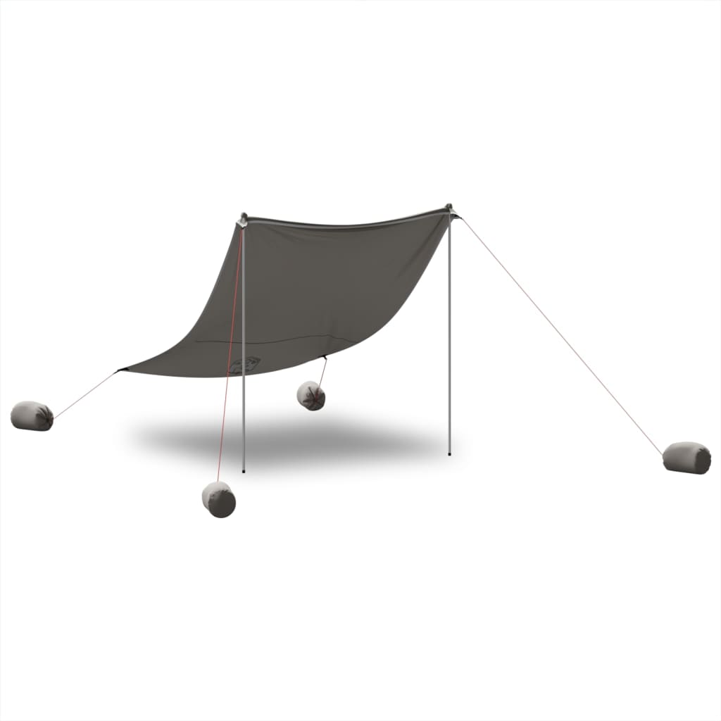 Beach Sun Shelter with Sandbags Gray 214 x 236 cm