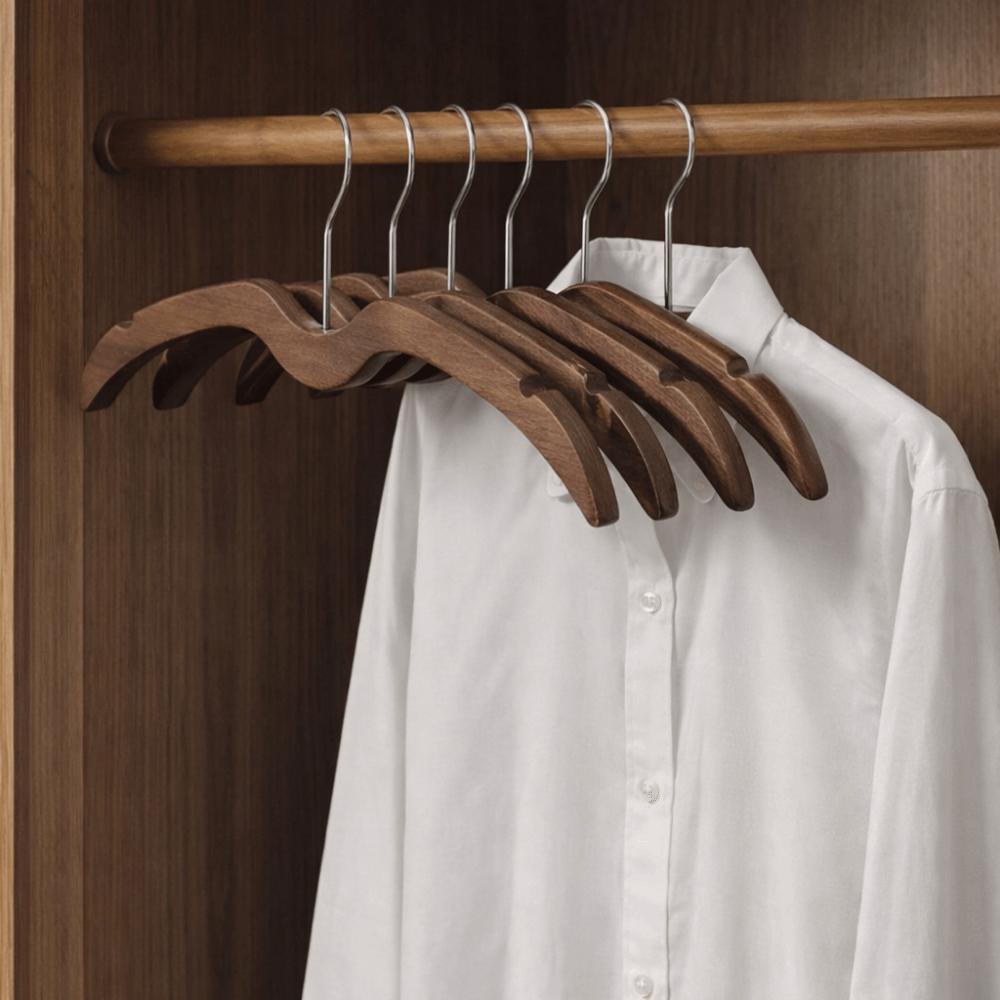 2pcs Space Saving Wood Short Neck Hanger Heavy-Duty Clothes Hanger Wardrobe Organizer  for Home