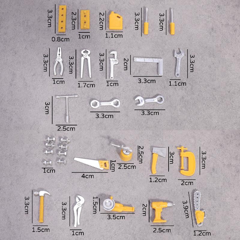 Miniature Tool Collection 30Pcs Set 1:12 Scale Perfect for Dollhouse Workshop Realistic Accessories