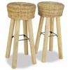 Day and Night - Day and Night Kitchen Stools 2 Units Natural Rattan