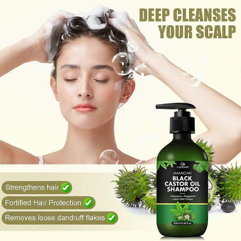 Jamaican Black Castor Oil Shampoo for Hair Growth, Organic Castor Oil Shampoo Anti Hair Loss with Biotin, Repairing & Moisturising, Deep Cleansing,Hai