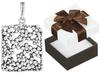 Silver Rectangular Pendant Flowers Oxidized Openwork Pendant Silver 925