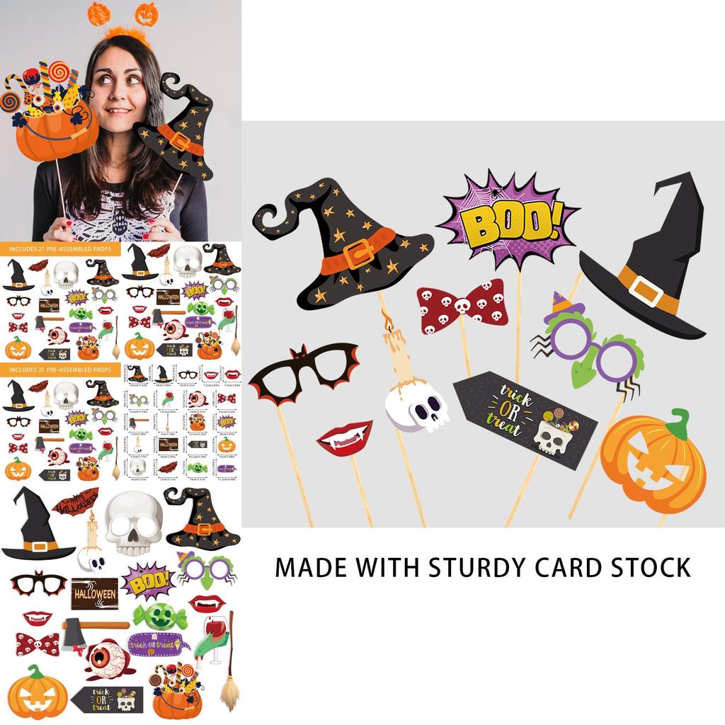 Halloween Skeleton Pumpkin Photo Props With Paper Material For Party Decorating