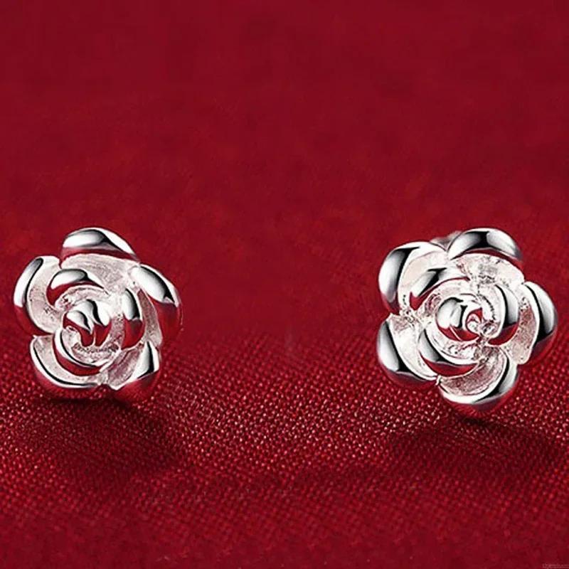 Romantic Flower Earring Women Metal Silver Color Minimalist Earrings for Teens Delicate Gift Fashion Jewelry Gift Trends