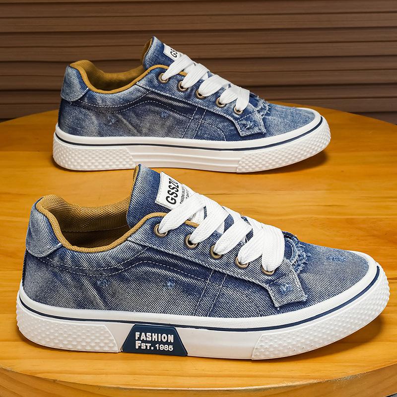 Autumn Men Casual Sports Shoes Canvas Retro Breathable Comfortable Anti Slip Thick Platform Outdoor Running Shoes Zapatillas