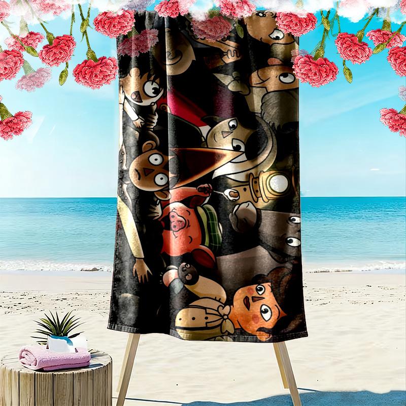 Over the Garden Wall Print Beach Towel, Large Soft Quick Dry Towel for Beach Camping Swimming