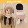 Childrens Cartoon Animal Ears Hat With Neck Gaiter For Winter Warmth And Comfort