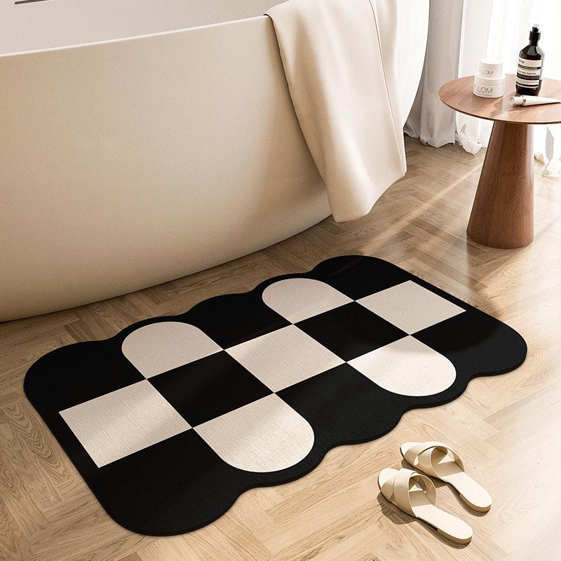 Nordic Style Diatom Mud Bath Mat, Abstract Irregular Shape, Water-Absorbing & Non-Slip. 40*60cm