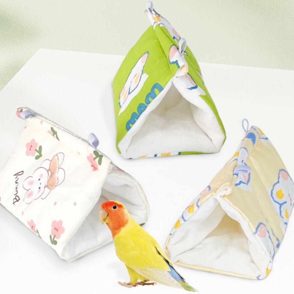 Cute Parrot Warm Hammock Soft Triangular Cotton Nest Easy to Use Pet Sleeping Bed  Intoor