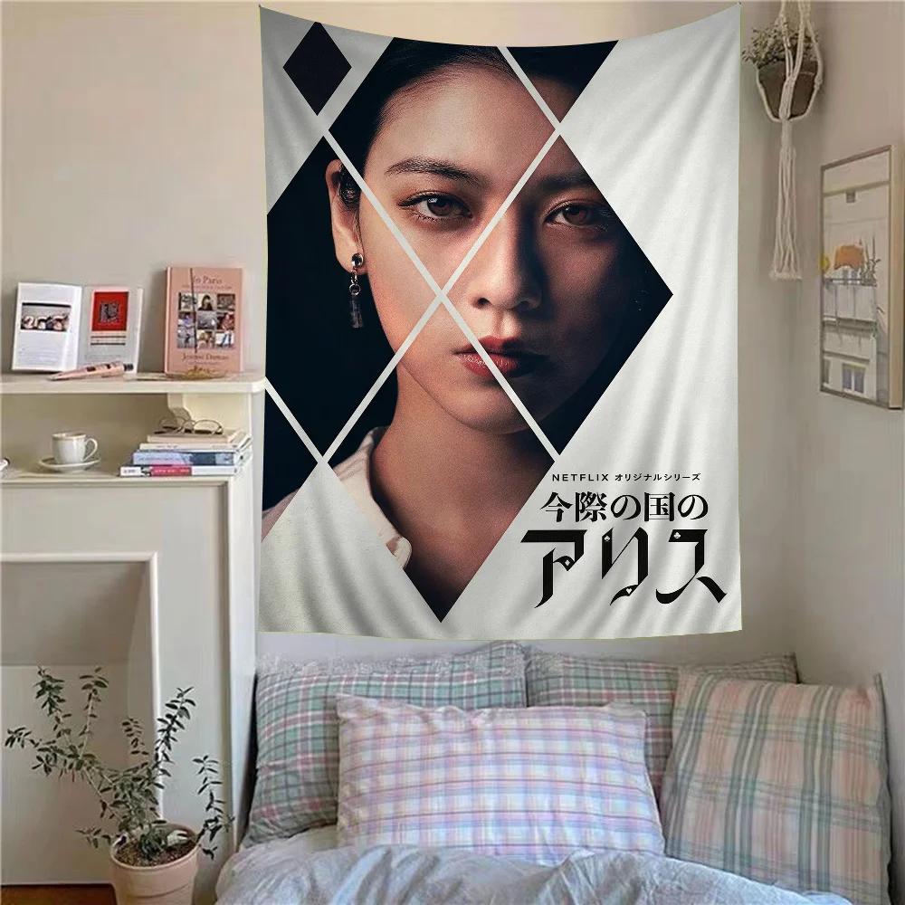 VIKAMA Alice in Border Tapestry Survival Game Theme Murals and Mandala Printing Netflix Fan Decorations and Gifts