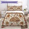 North Pole Delivery Pattern Bedding uilt Set uilt Cover Pillowcase Home Decoration Birthday Gift (1 * duvet cover + 2 * pillowcase without core)_XIA
