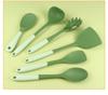 6Piece Silicone Kitchen Utensil Set Chinese Spatula Soup Ladle Slotted Turner Pasta Spoon Salad Honey Scrapers for Non
