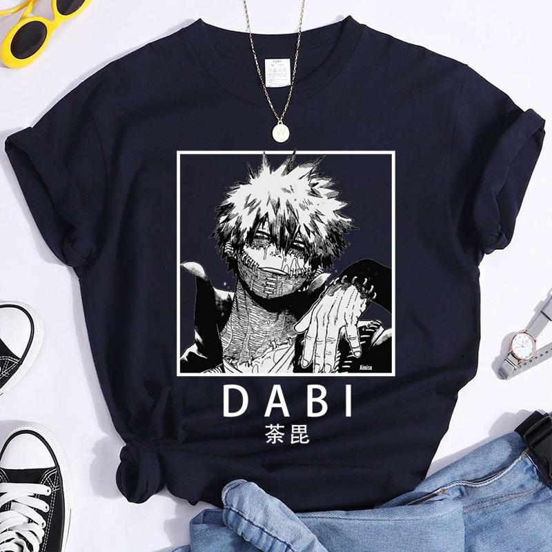 Anime T-shirt Cool Dabi Print T Shirt Fashion Personality Tee Summer Casual Round Neck Short Sleeve Shirt