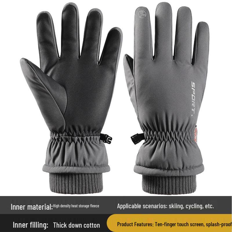 Winter Windproof Touchscreen Ski & Cycling Gloves - Warm, Anti-slip, Velvet-lined for Men & Women