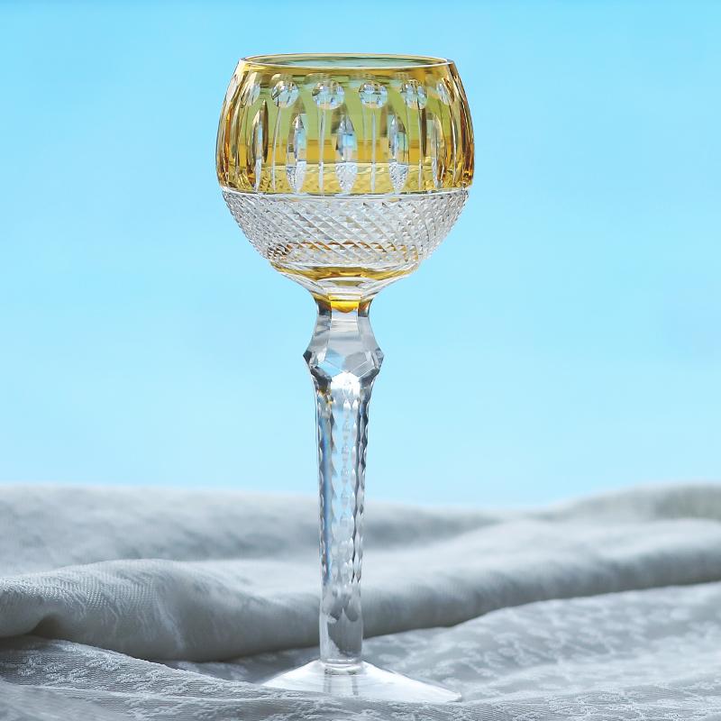 Handgefertigte Mehrfarbige Handgeschliffene Weingläser Edo Kiriko's Hockglas Kelch Champagnerflöte Mit Geschenkbox 140ml-230ml orange