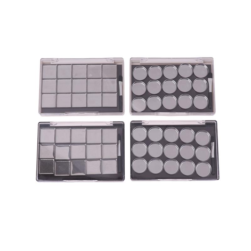 1 Stück leere magnetische Kosmetikpalette Lidschatten Rouge DIY Make-up-Box mit 15 Fächern Eisenplatte und Pinsel
