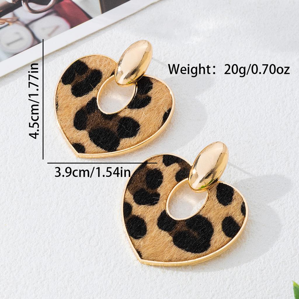 Rock Grunge Brown Leopard Print Punk Charm Earrings for Women Sexy Fashion Accessories New Leopard Print Earrings Y2K Jewelry