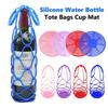 Washable Silicone Wine Bottle Storage Bag Reusable Water Bottle Tote Bags Cup Mat Wine Bottle Mesh Basket For Picnic Organizer