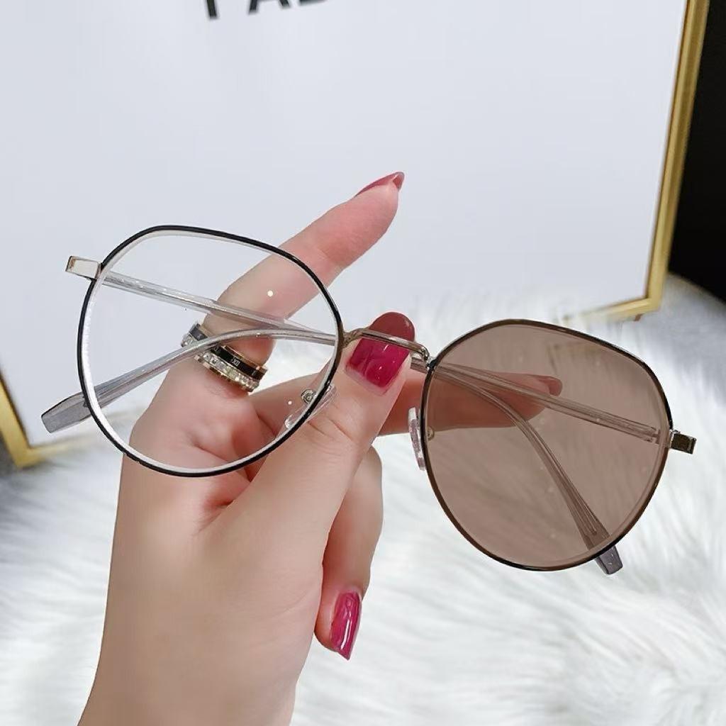 

Plamis Pochromic Металлические компьютерные очки с защитой от излучения Очки с защитой от синего света для женщин/мужчин Turning tea