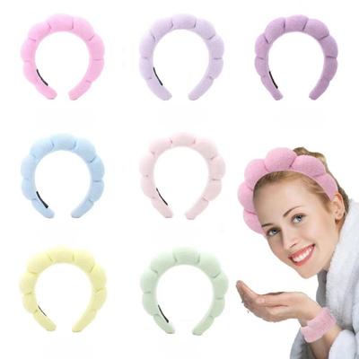 Fashion Microfiber Washing Hair Bands Puffy Headband Spa Bubble Headband Washing Face Makeup Shower Skincare Girl Accessories