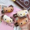Korean Style Leopard Print KT Cat Bow Hair Clips for Girls