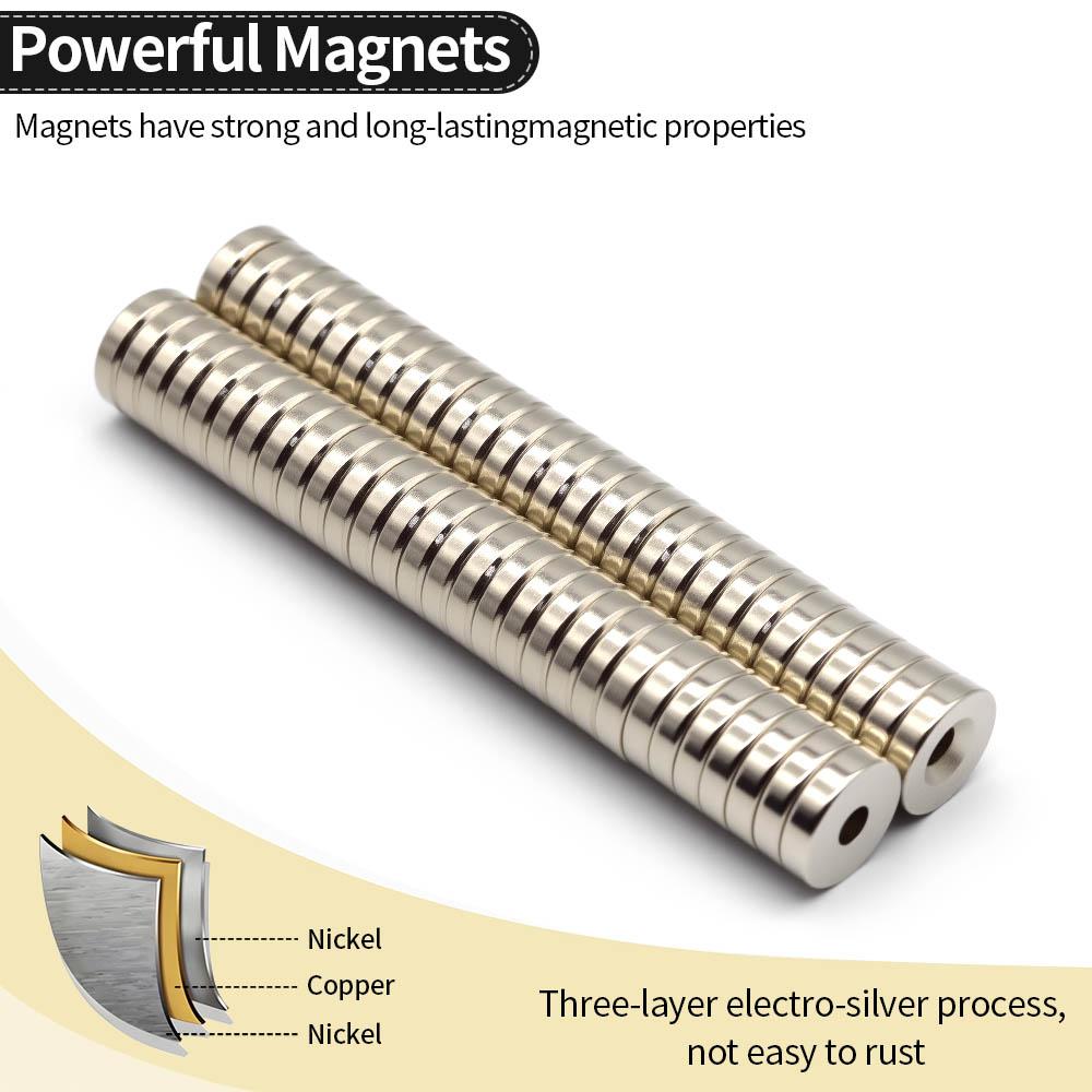 15x4-4mm Super Strong Neodymium Magnet N35 NdfeB Permanent Magnetic imanes Round With Holes Powerful Magnets Refrigerator Magnet